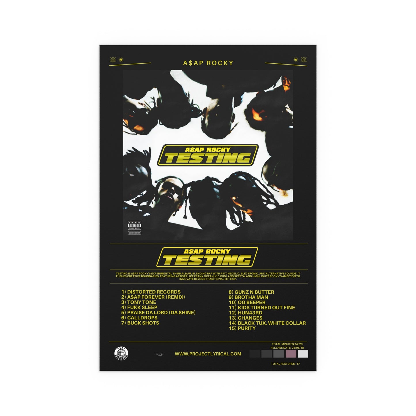 A$AP Rocky - "Testing" Album Poster